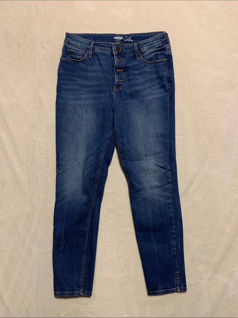 Old Navy Rockstar high rise Button Fly Super Skinny ankle Jeans size 10